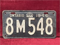 1946 Ontario License Plate