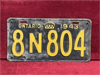 1943 Ontario License Plate