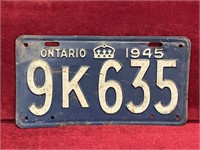 1945 Ontario License Plate