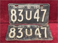 1950 Ontario License Plate Set