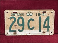 1941 Ontario License Plate