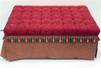 Oversized Fringed Ottoman On Casters