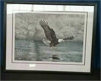 Framed Eagle Print By Charles Frace, Signed