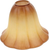 Amber Vintage Lamp Shade Bell  Flower Stripe