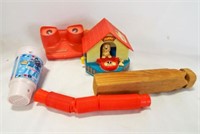 Doggy House Plastic Bank - Wooden Train Whistle