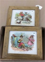 2 framed prints of kids playing