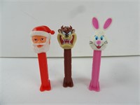 Lot of 3 Holiday Pez Dispensers - Santa Easter