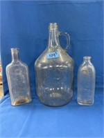 3pc Assorted Glass Bottles