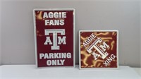 (2) Texas Aggies Metal Signs