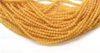 Natural 15.5" Strand Round Yellow Jade Tiny Beads