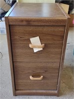 2 Drawer Wood Filing Cabinet, 15" x 19" x 27"