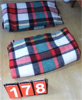 2 wool blankets (plaid)