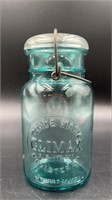 Antique Climax Aqua Wire Top Quart Fruit Jar
