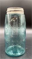 Antique Aqua Masons Patent Quart Fruit Jar
