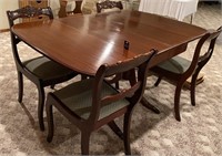 Dining Table, Pad, Leaves & Chairs