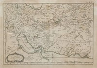 18th Century French Map of Persia Paris Meridian