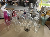 Various Clear & Pink Glasses