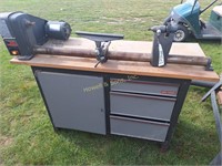 Craftsman 12" Wood Lathe w/ Tools on  Stand