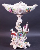 A porcelain center compote with reticulated