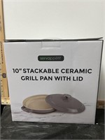 Servappetit 10" Stackable Grill Pan with Lid
