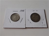 25 & 10 Cent canadian Silver Coins