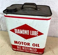 Vintage Diamond Lube Motor Oil can -2 gallon
