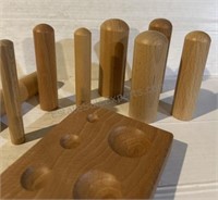 Jewelers Wood Dapping Set 8 Domed Punches with