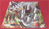 Stainless Steel Measuring Cups & Spoons 15 PC Set