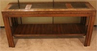 Glass top console table