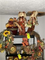 ALL CONTENTS FALL THEMED DECORATIVE ON METAL SHELF