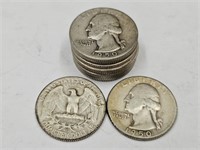 10- 1950 D Washington Silver Quarters