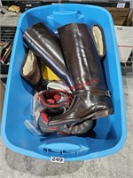 Tote of Shoes, boots, more