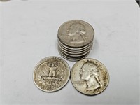 10- 1953 S Washington Silver Quarters