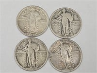 4- 1920 Standing Liberty Silver Quarters