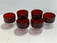 6 Luminarc Arcoroc Ruby Red Glass Cups