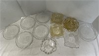 4 Trinket Dishes With Clear Glass Plates