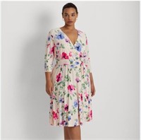 Ralph Lauren Floral Surplice Jersey Dress- 20W