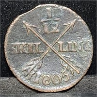 1805 1/12 Skilling Copper Coin