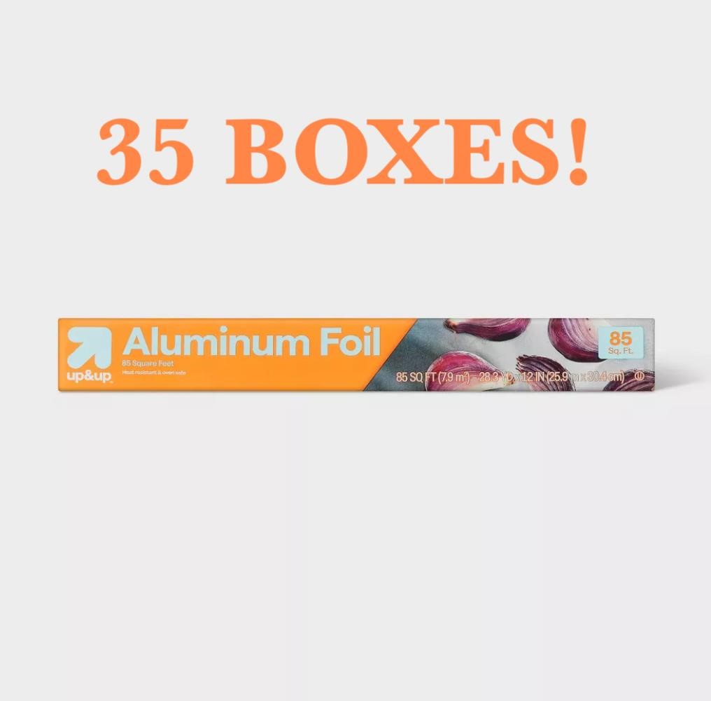 CASE PACK! 35 BOXES Up and up Aluminum Foil