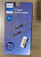 Philips Aux Cable 3.5mm Elite 6ft Black/White