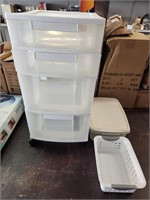 Rolling Plastic Drawers, Containers, Basket
