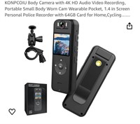 KONPCOIU Body Camera with 4K HD Audio Video Recor