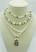 Pearls, Moonstones & Rhinestones Set of 3