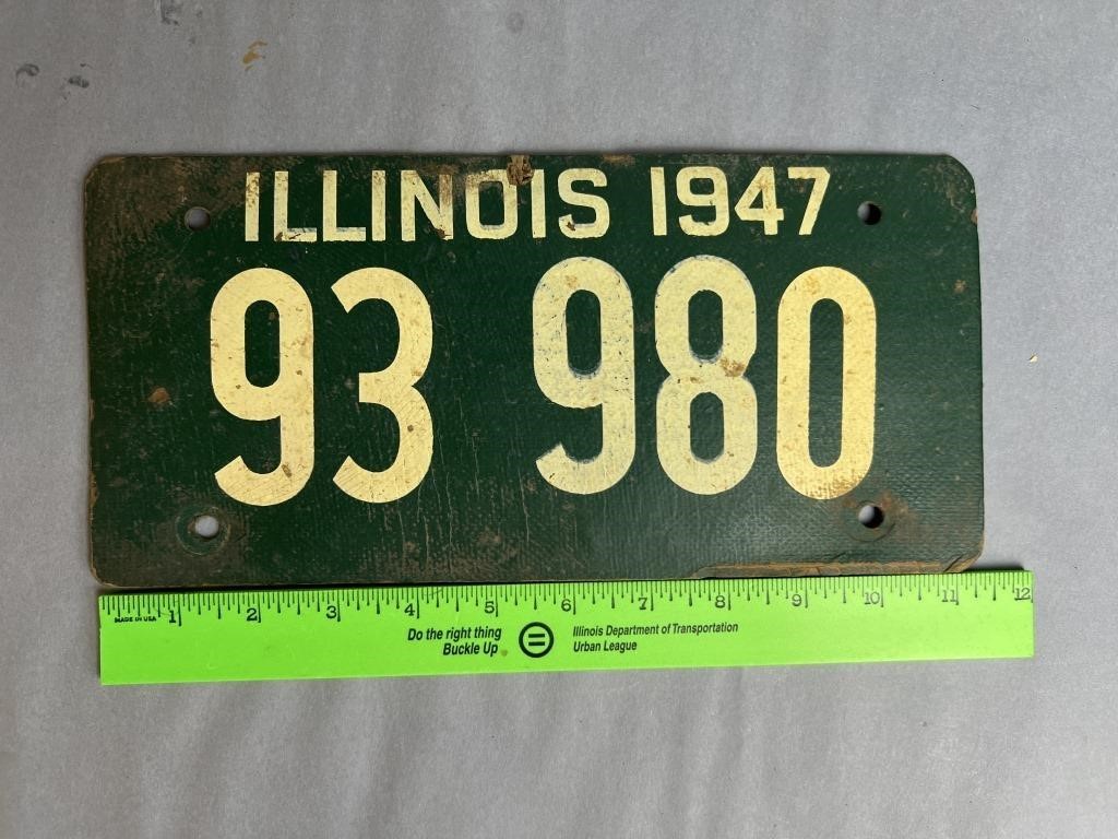 IL 1947 License Plate