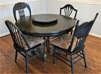 Shabby Chic Black Dining Table & 4 Chairs