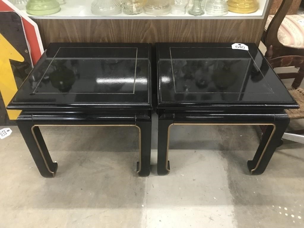 Pair of Oriental Style End Tables