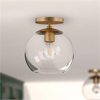 Evelyn&Zoe Retro Semi Flush Mount Ceiling Light wi