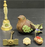 Hand Made in Peru Bird, Cloissone Hummingbird &