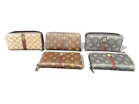 5 Women Lady Leather Envelope Clutch Wallet Crown