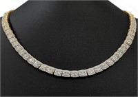 $ 32,840 15.50 Ct Diamond Tennis Necklace